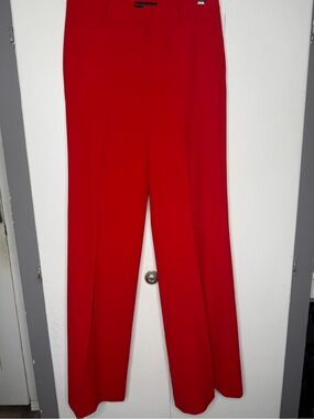 ALICE + OLIVIA Dylan High Waisted Slim Pant in Bright Poppy Red Size 8